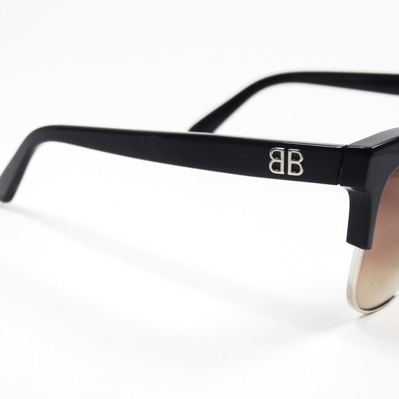 BALENCIAGA BA 144 05F Brown Gradient Lenses Half Rim 55-18--140 Sunglasses - Picture 4 of 8